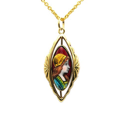 Pendentif en or jaune et émail - Castafiore