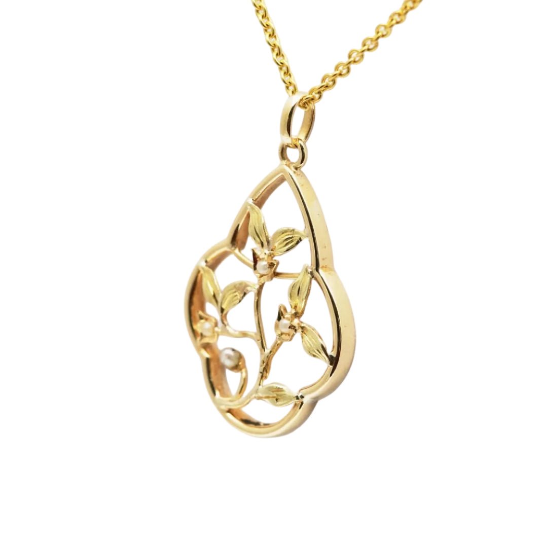 Pendentif en or jaune et perles - Castafiore