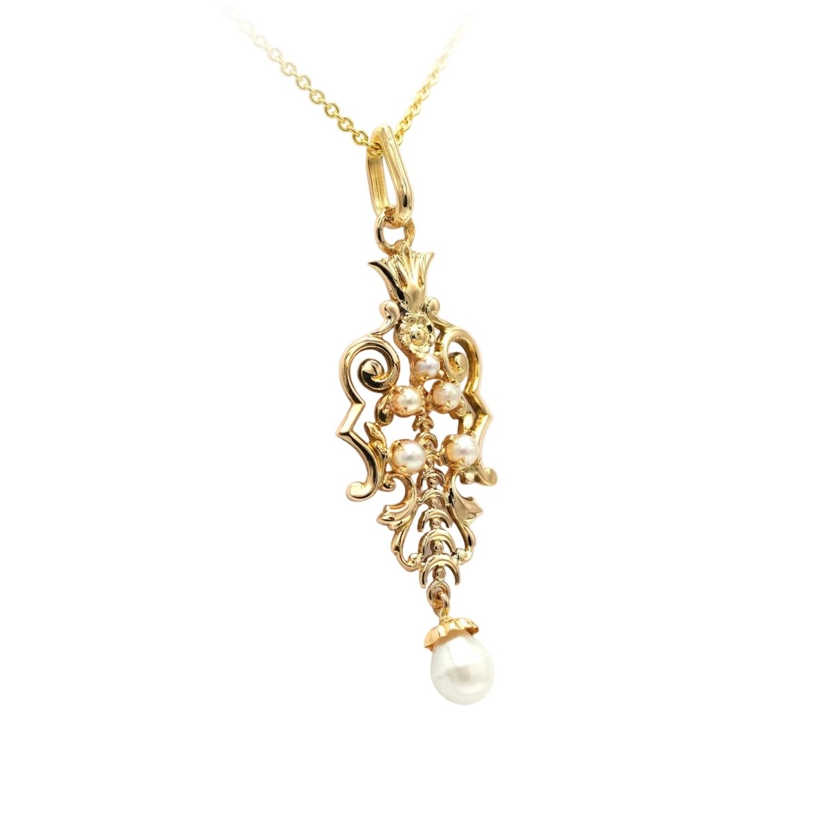 Pendentif en or jaune et perles - Castafiore