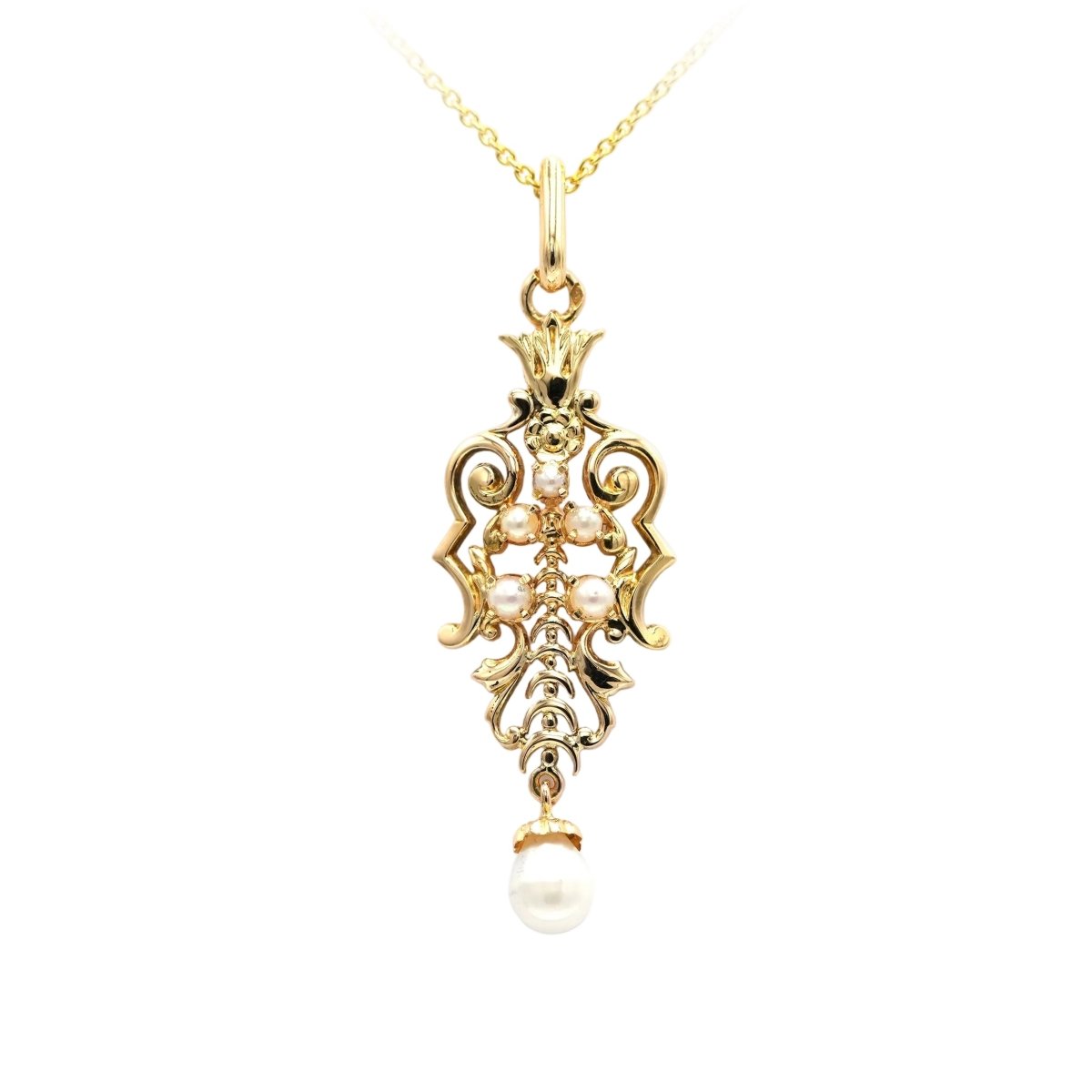 Pendentif en or jaune et perles - Castafiore