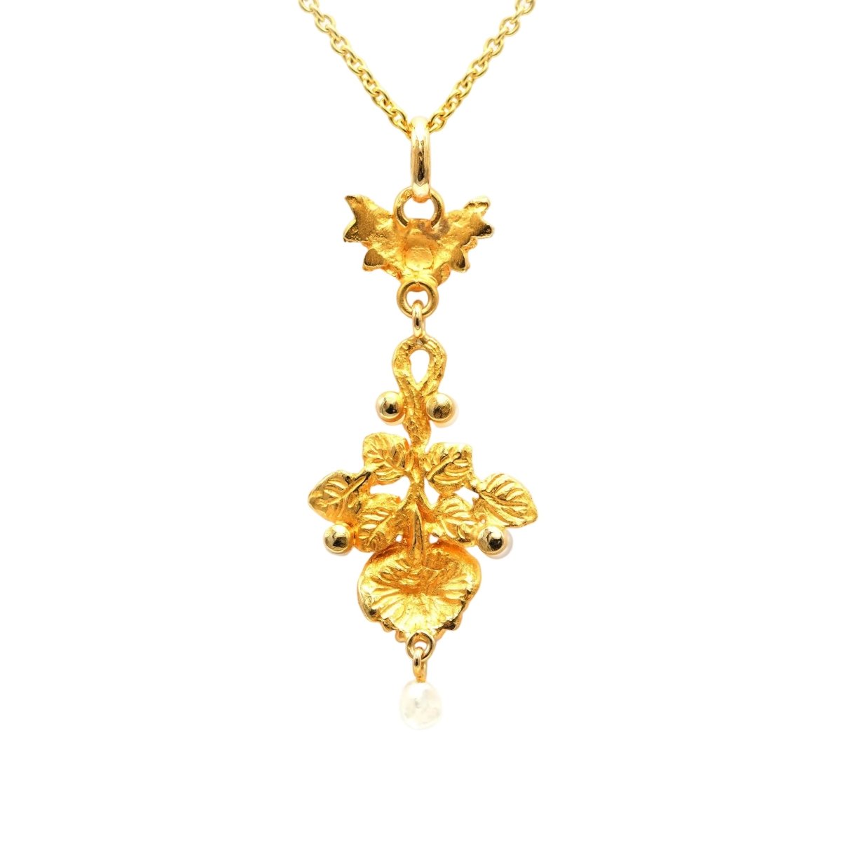 Pendentif en or jaune et perles - Castafiore