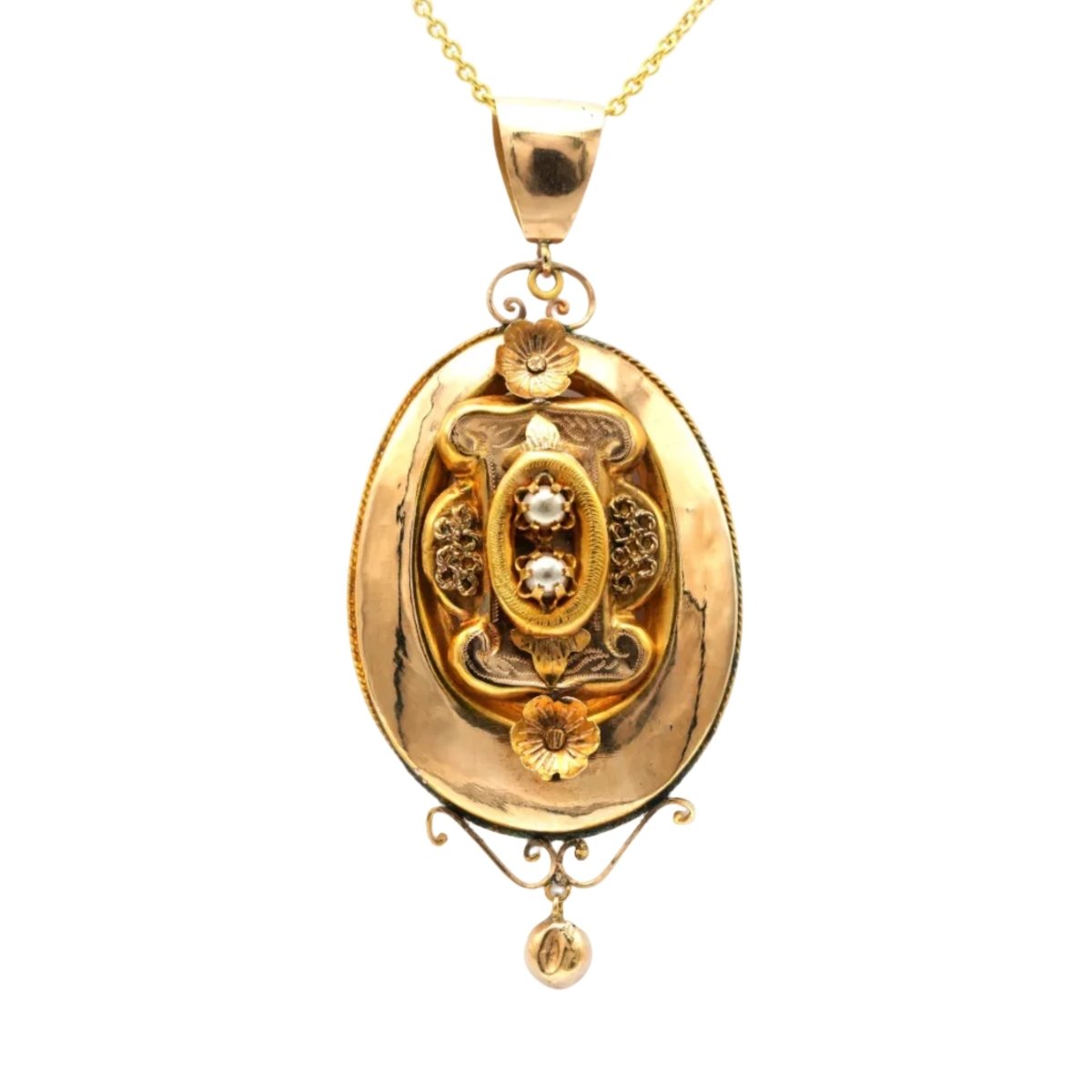 Pendentif en or jaune et perles - Castafiore