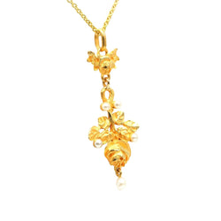 Pendentif en or jaune et perles - Castafiore