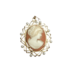 Pendentif en or jaune et perles - Castafiore