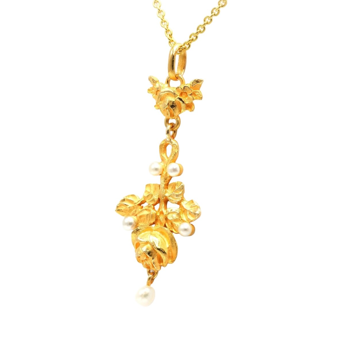 Pendentif en or jaune et perles - Castafiore