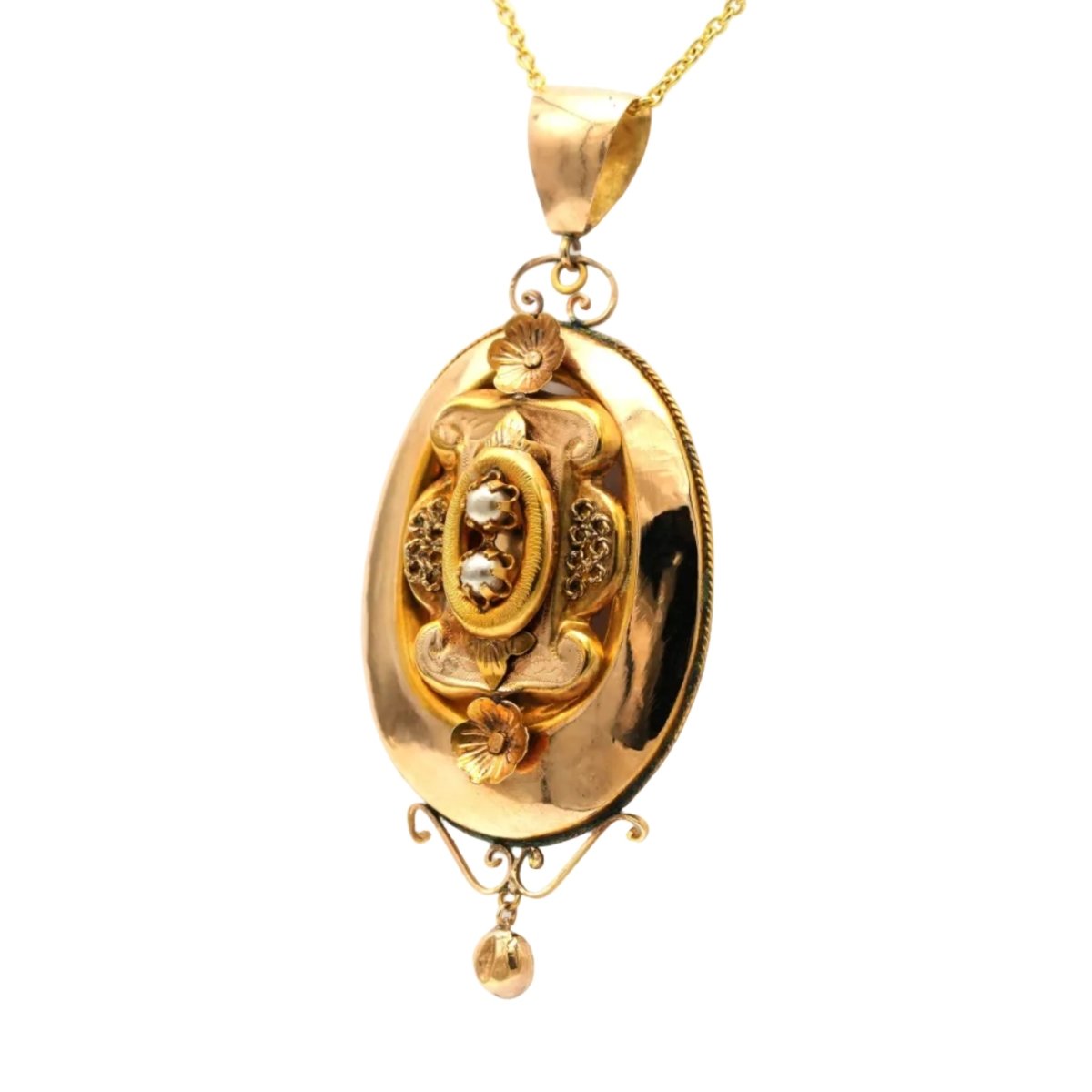 Pendentif en or jaune et perles - Castafiore