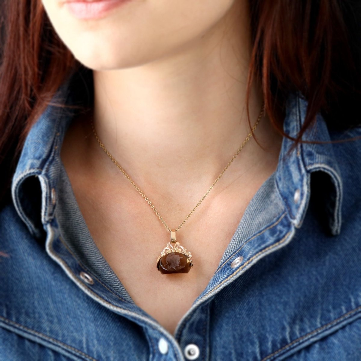 Pendentif en or jaune et quartz - Castafiore