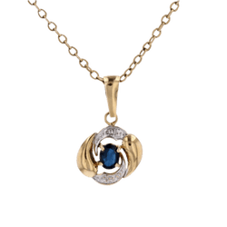 Pendentif en or jaune, or blanc et saphir - Castafiore