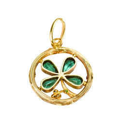 Pendentif en or jaune, or rose et pierres synthétiques - Castafiore