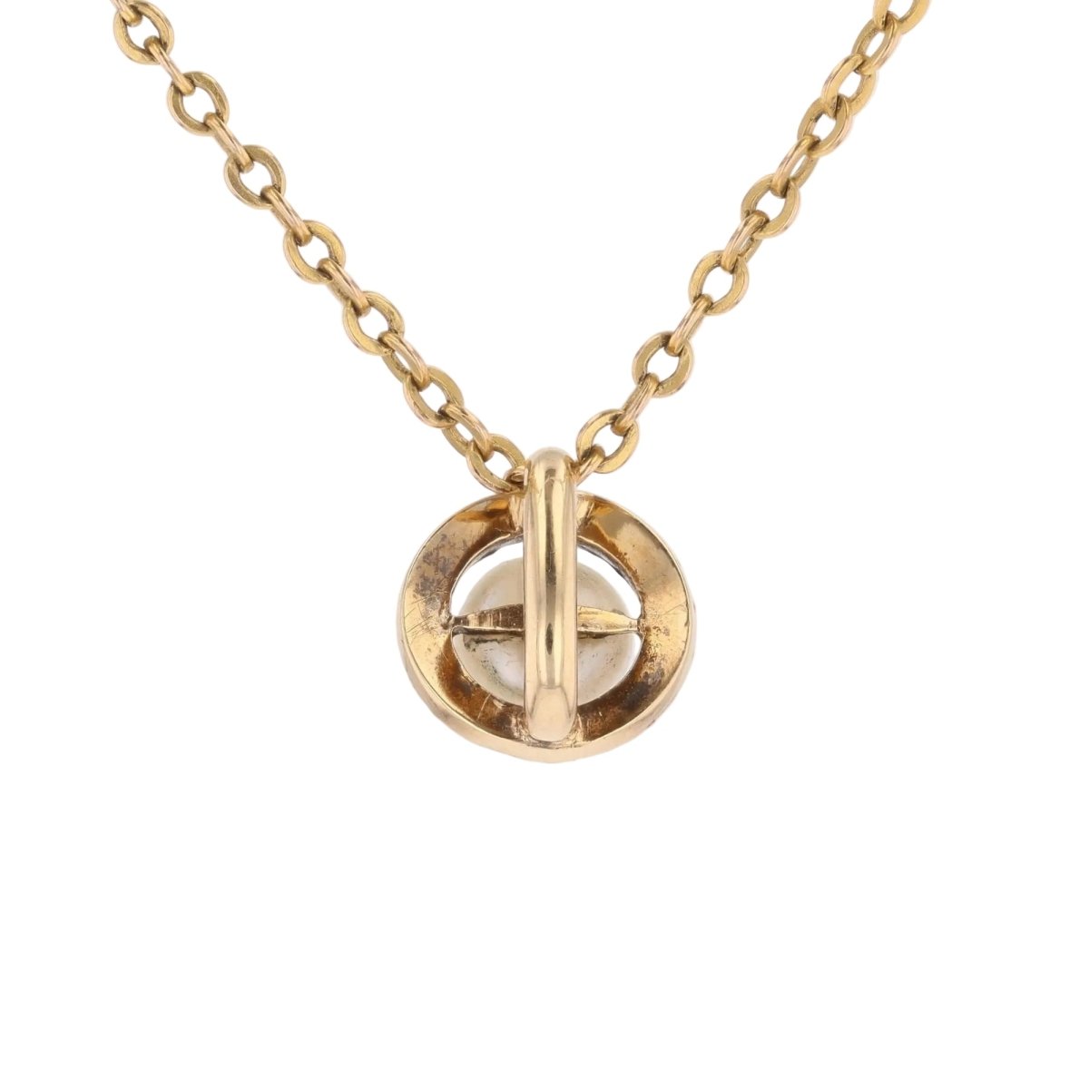 Pendentif en or jaune, perle et diamants - Castafiore