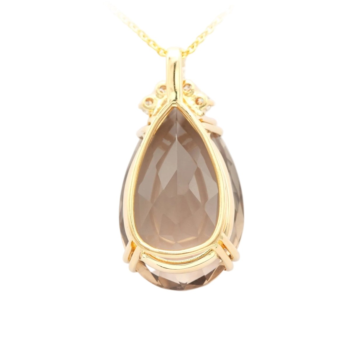 Pendentif en or jaune, quartz et diamants - Castafiore