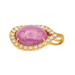 Pendentif en or jaune, rubis et diamants - Castafiore