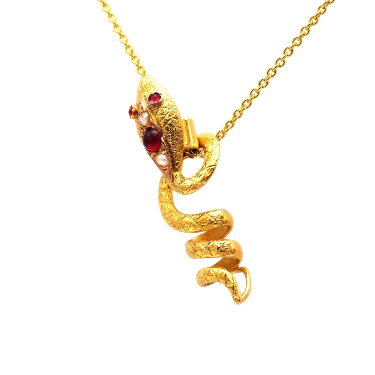 Pendentif en or jaune, rubis et perles - Castafiore