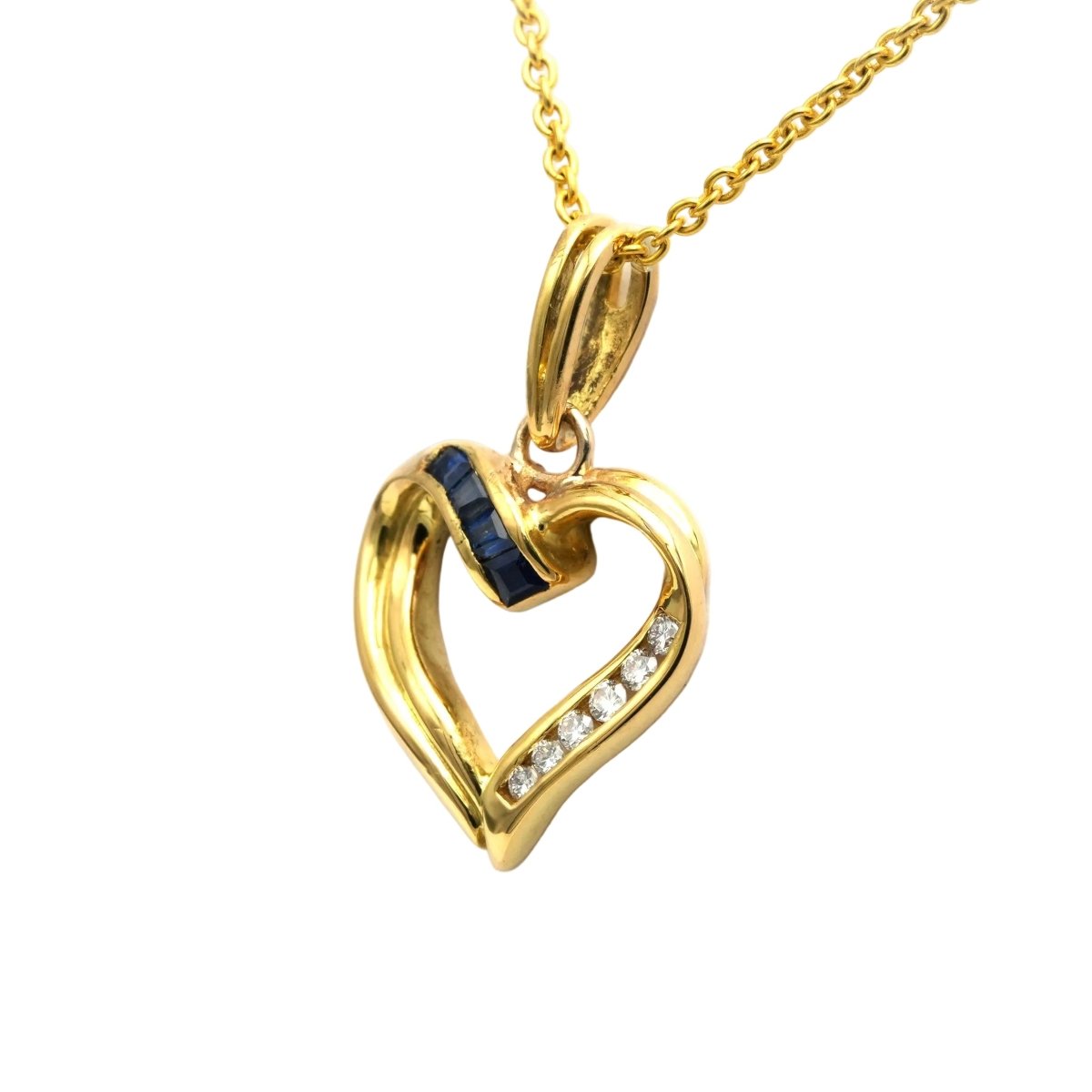 Pendentif en or jaune, saphirs et diamants - Castafiore