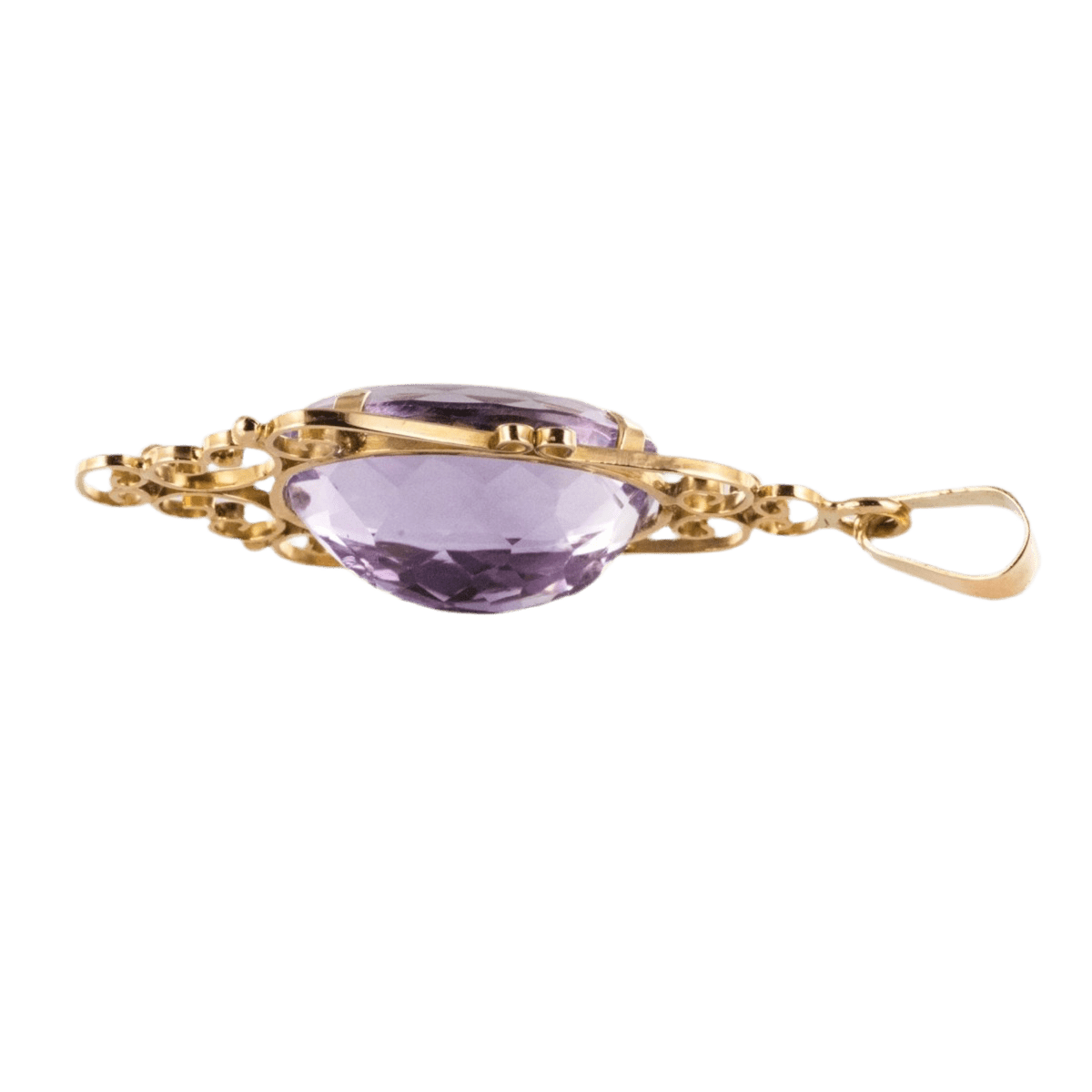 Pendentif en or rose et améthyste - Castafiore