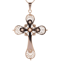 Pendentif en or rose et perles - Castafiore