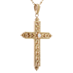 Pendentif en or rose, or vert et perle - Castafiore
