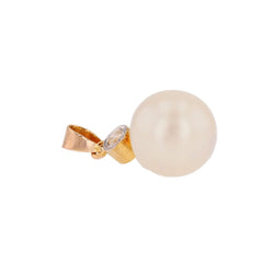 Pendentif en or rose, perle et diamant - Castafiore