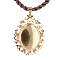 Pendentif en or rose, rubis et perle - Castafiore