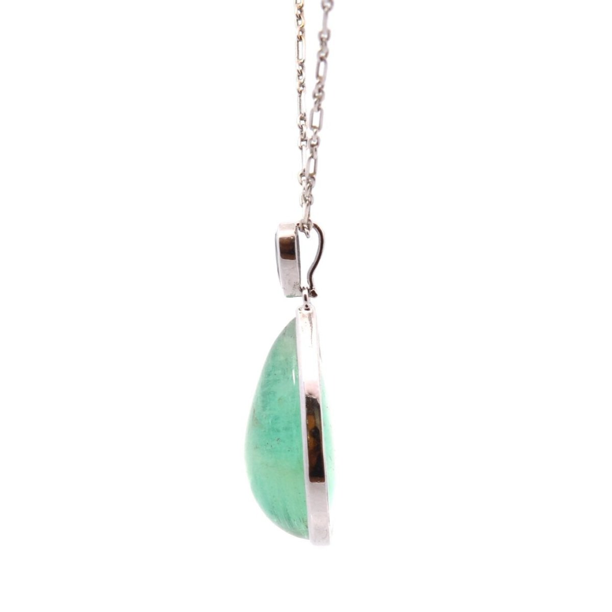 Pendentif en platine, émeraude et saphir - Castafiore