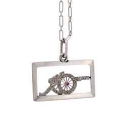 Pendentif en platine, rubis et diamants - Castafiore