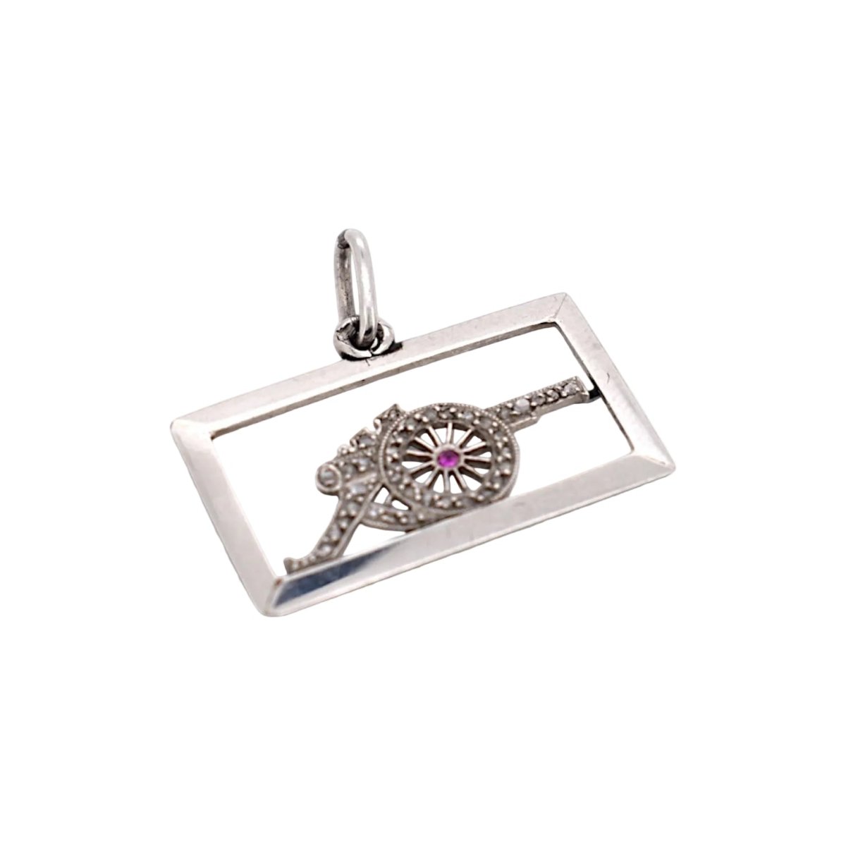 Pendentif en platine, rubis et diamants - Castafiore