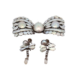 Pendentif et Boucles d'oreilles LACLOCHE en argent, perles et nacre - Castafiore