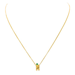 Pendentif GUCCI "Ouroboros" en or jaune et émeraude - Castafiore