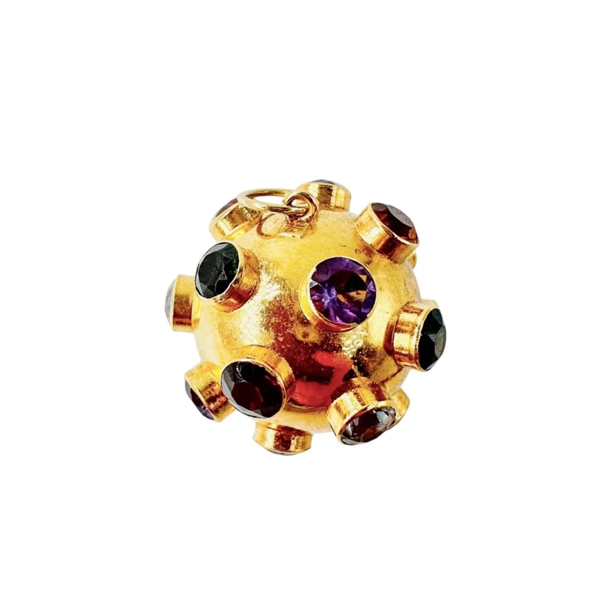 Pendentif H.STERN "Spoutnik" en or jaune, aigue-marines, améthystes, citrines, grenats et tourmalines - Castafiore
