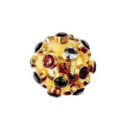 Pendentif H.STERN "Spoutnik" en or jaune, aigue-marines, améthystes, citrines, grenats et tourmalines - Castafiore