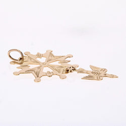 Pendentif Huguenote croix en or jaune - Castafiore
