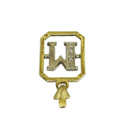 Pendentif “M” en or blanc, or jaune et diamants - Castafiore