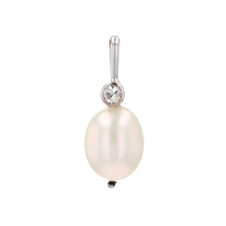 Pendentif Or blanc, Perle et Diamant - Castafiore