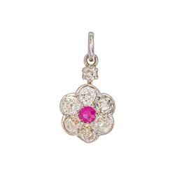 Pendentif Or blanc Rubis - Castafiore