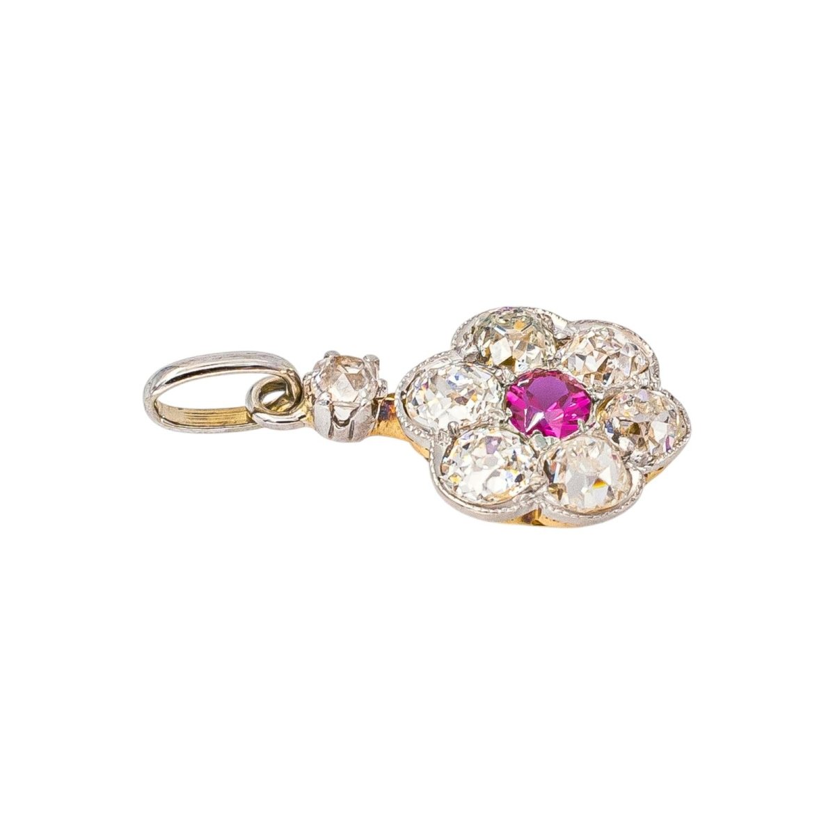 Pendentif Or blanc Rubis - Castafiore