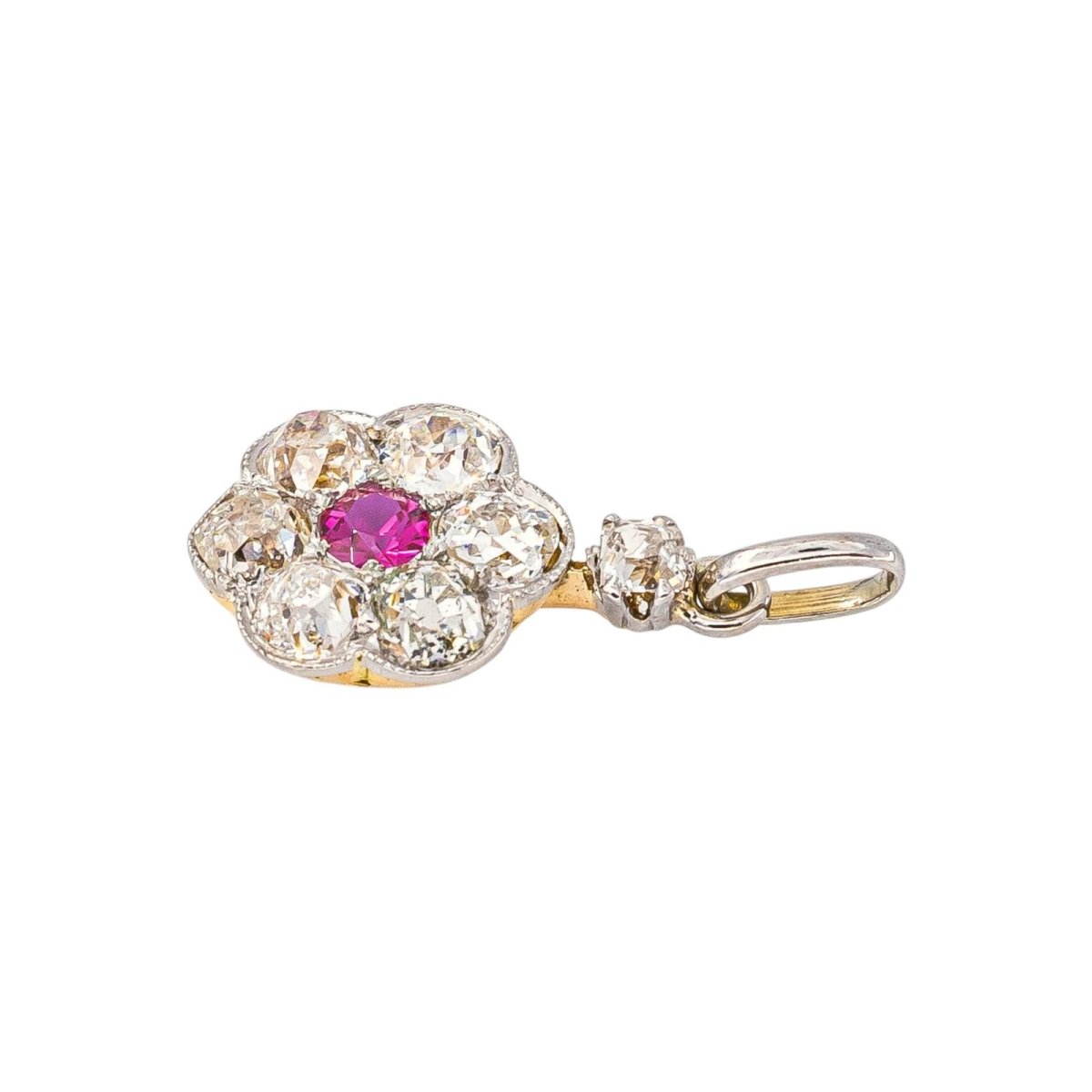 Pendentif Or blanc Rubis - Castafiore