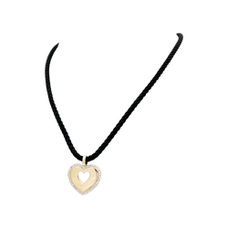 Pendentif POIRAY "Coeur Secret" en or blanc, or jaune et diamants - Castafiore