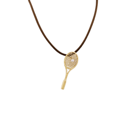 Pendentif "Raquette" en or jaune et perle - Castafiore