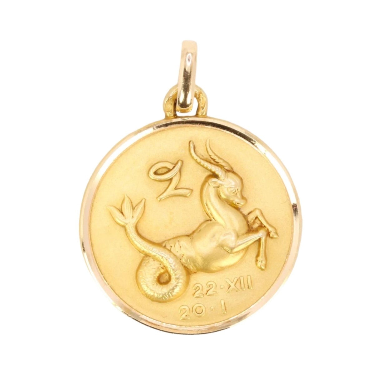 Pendentif signe du zodiaque Capricorne en or jaune - Castafiore