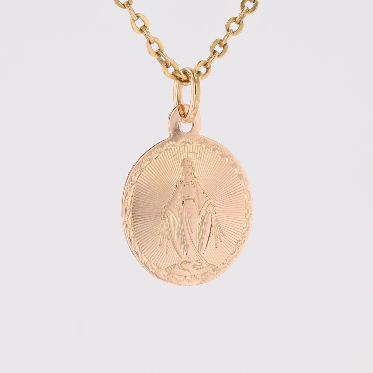 Pendentif Vierge miraculeuse en or rose - Castafiore