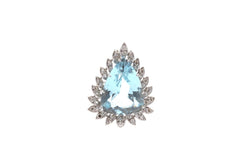 Pendentif vintage aigue - marine et diamants - Castafiore