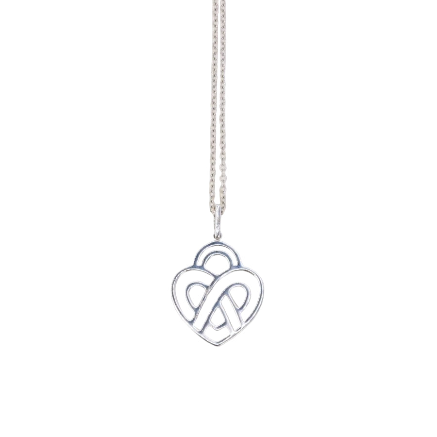 POIRAY Collier coeur entrelacé or blanc diamants - Castafiore