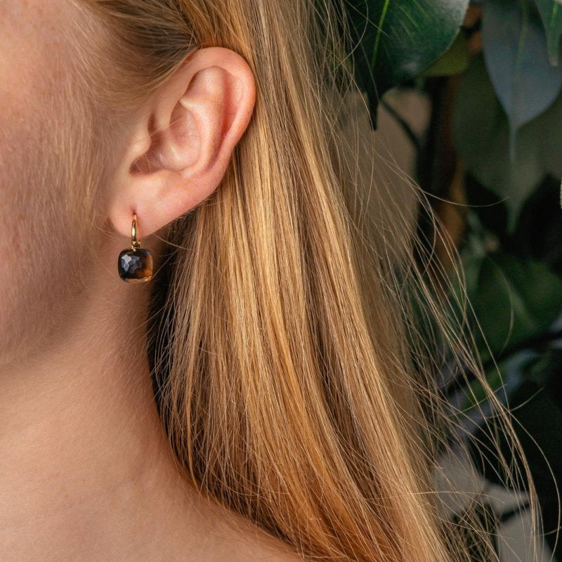 Pomelatto Boucles d'oreilles Nudo Or rose Quartz fumé - Castafiore
