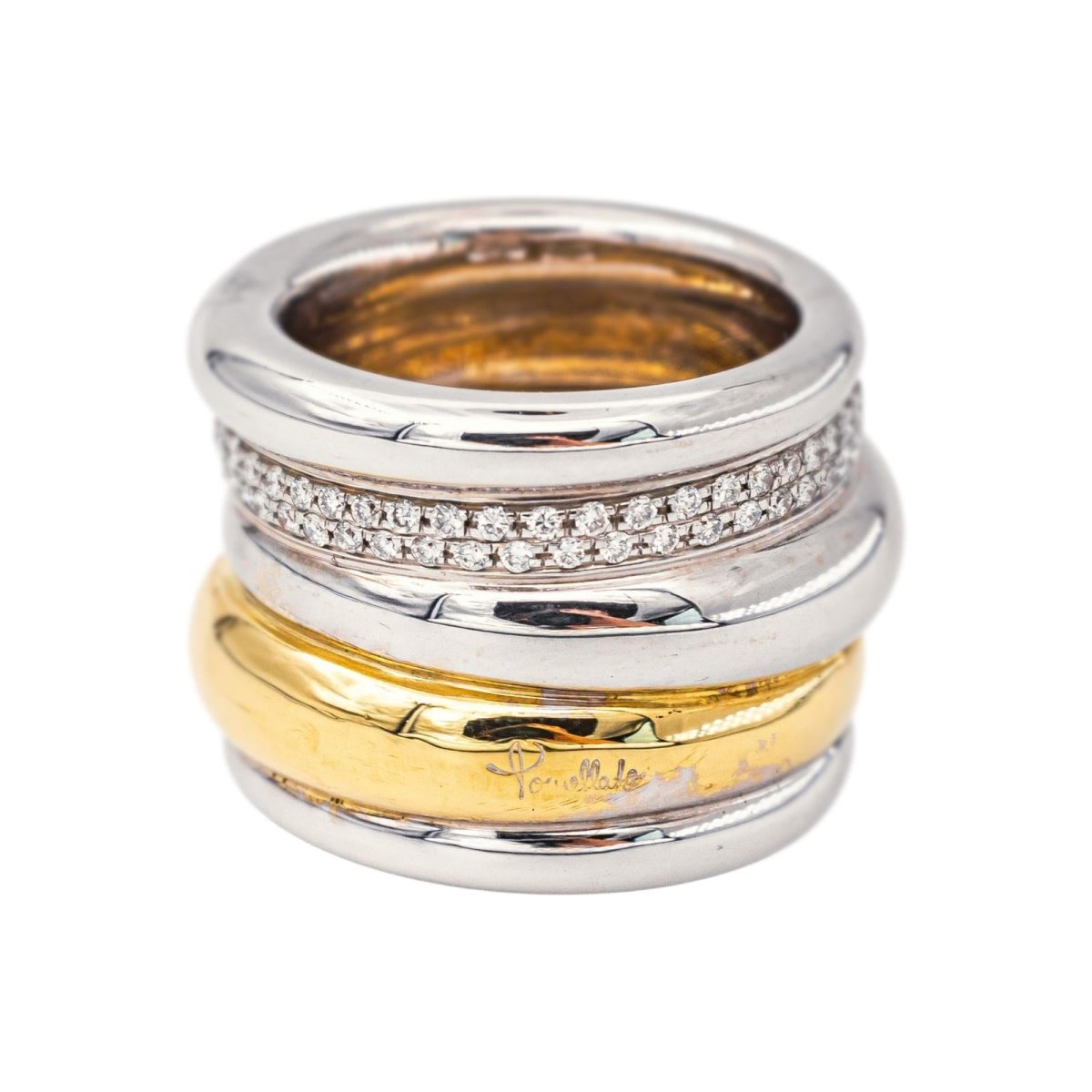 Pomellato Bague Tubolare Or blanc Diamant - Castafiore
