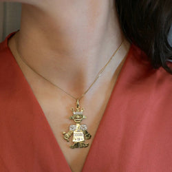 POMELLATO Pendentif Petite Reine articulé 2 ors diamants - Castafiore