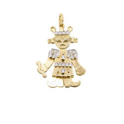 POMELLATO Pendentif Petite Reine articulé 2 ors diamants - Castafiore