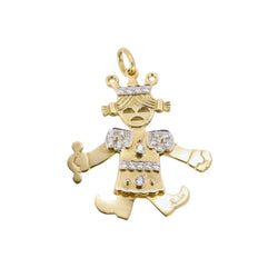 POMELLATO Pendentif Petite Reine articulé 2 ors diamants - Castafiore