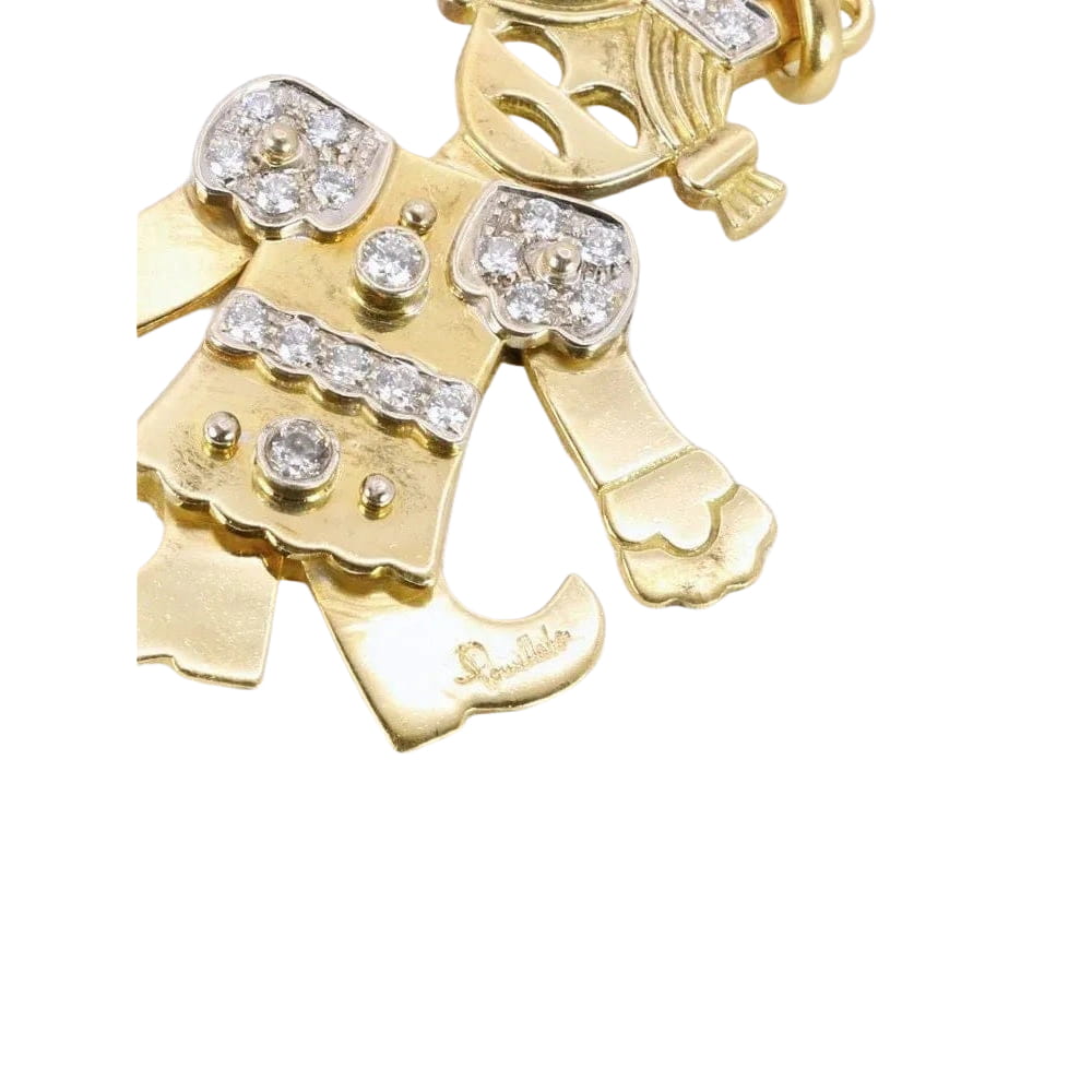 POMELLATO Pendentif Petite Reine articulé 2 ors diamants - Castafiore