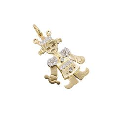 POMELLATO Pendentif Petite Reine articulé 2 ors diamants - Castafiore