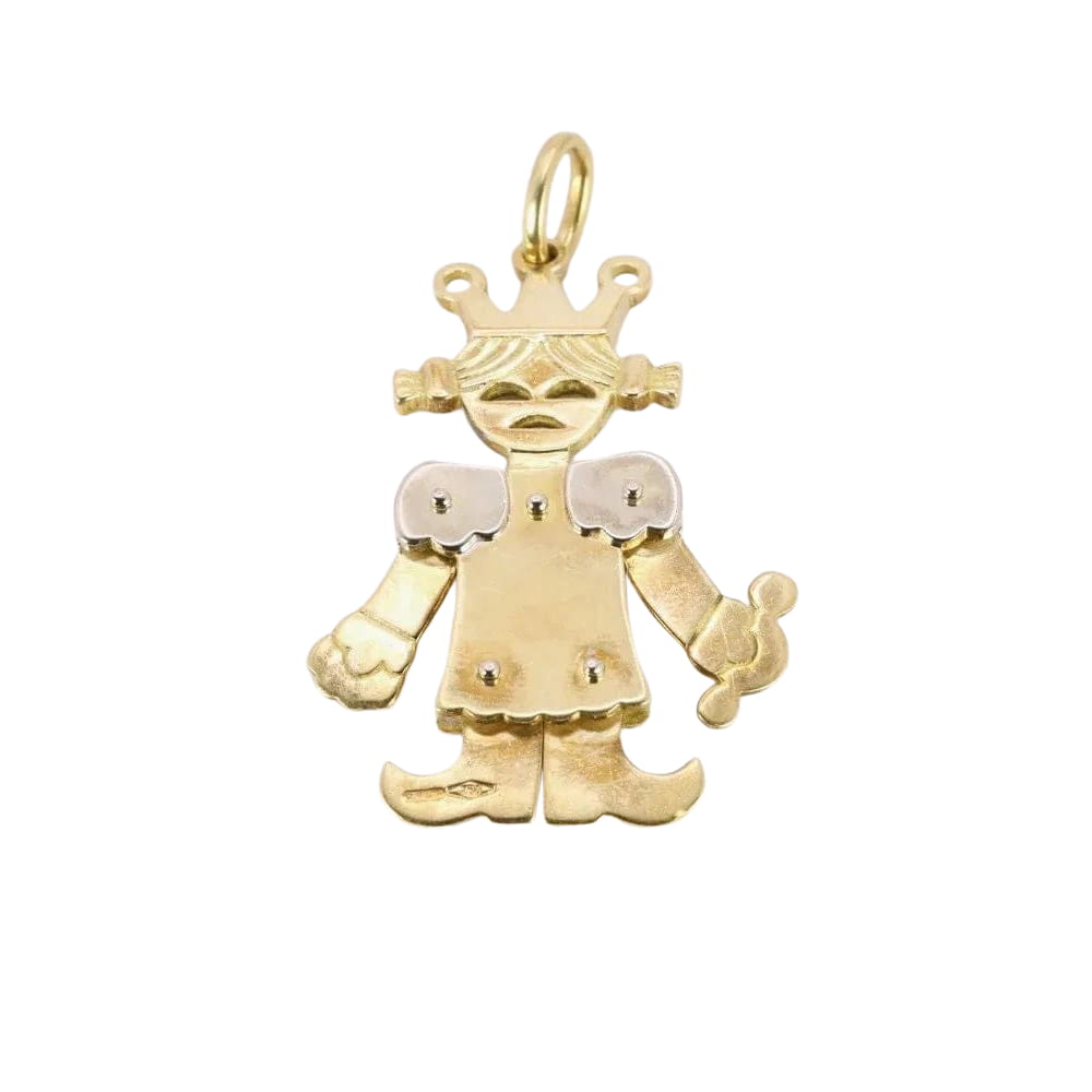 POMELLATO Pendentif Petite Reine articulé 2 ors diamants - Castafiore